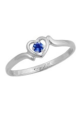 superb little cz white gold September birthstone ring for babies